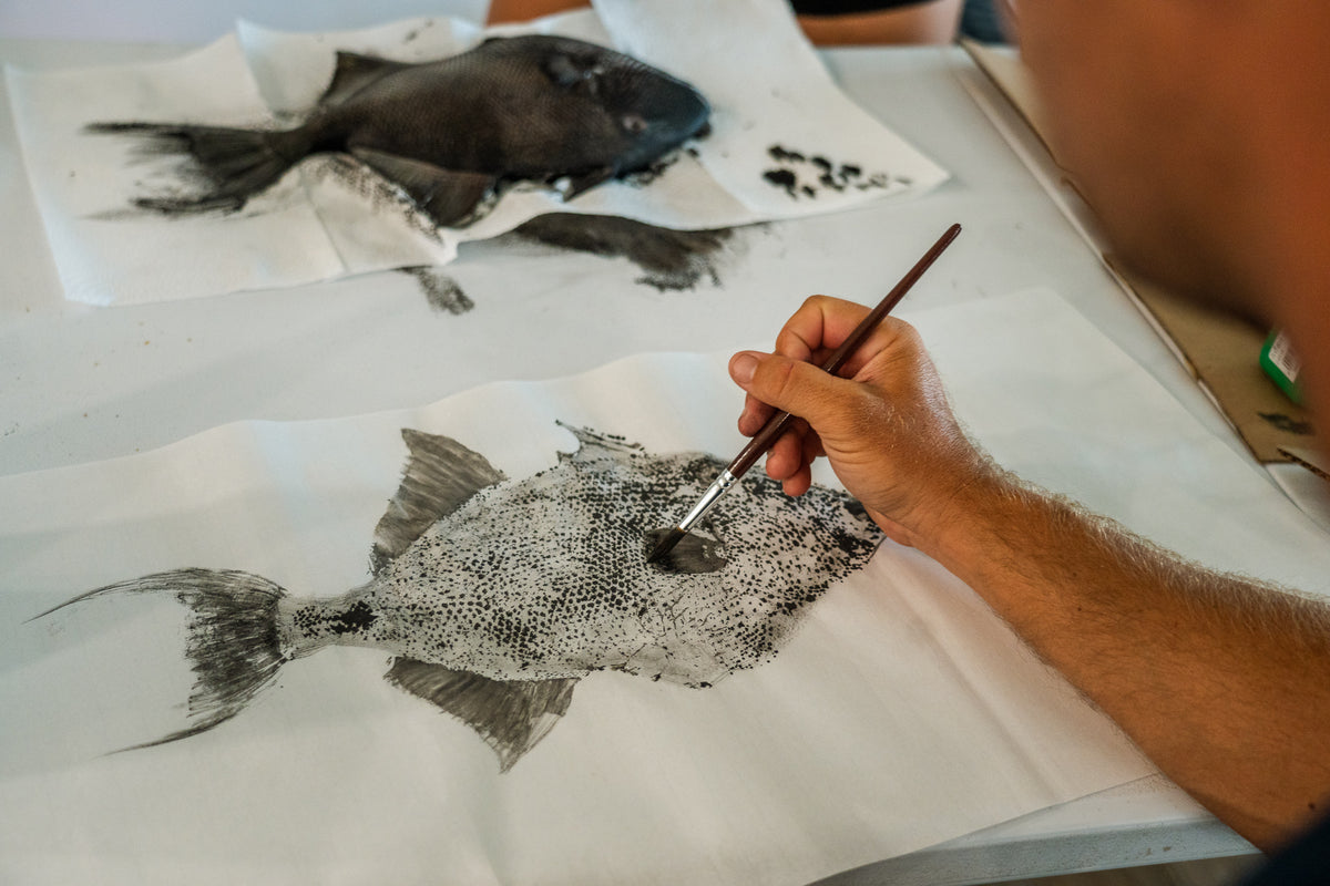 Fish Print Using Ink Gyotaku Fish Printing Kit – Iko Prints